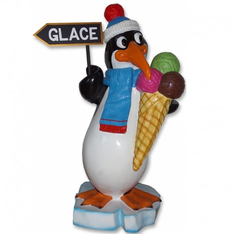 Pingwin z lodem 150 cm - figura dekoracyjna